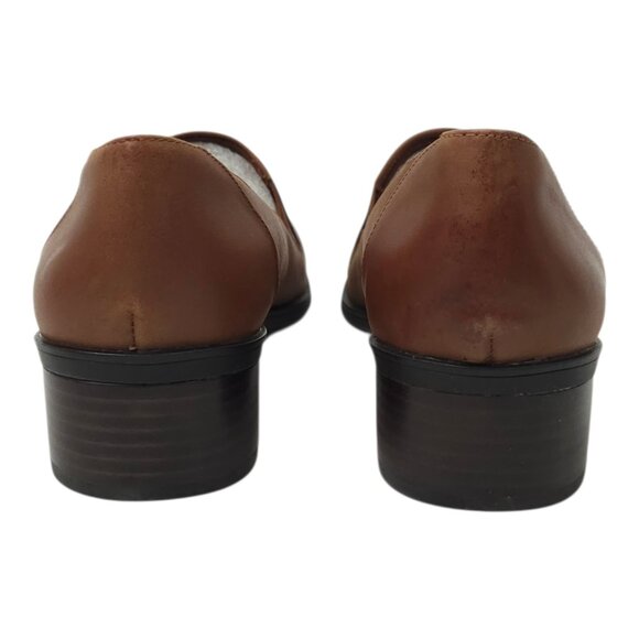 Bella Vita Ohara Burnished Leather Loafer Women 12M Camel Slip On Block Heel NEW - Picture 4 of 16